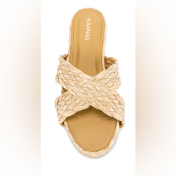 NWOT Kaanas Inagua Sandal Woven Raffia Braided 1.25” Platform Sandal Revolve - Picture 4 of 8